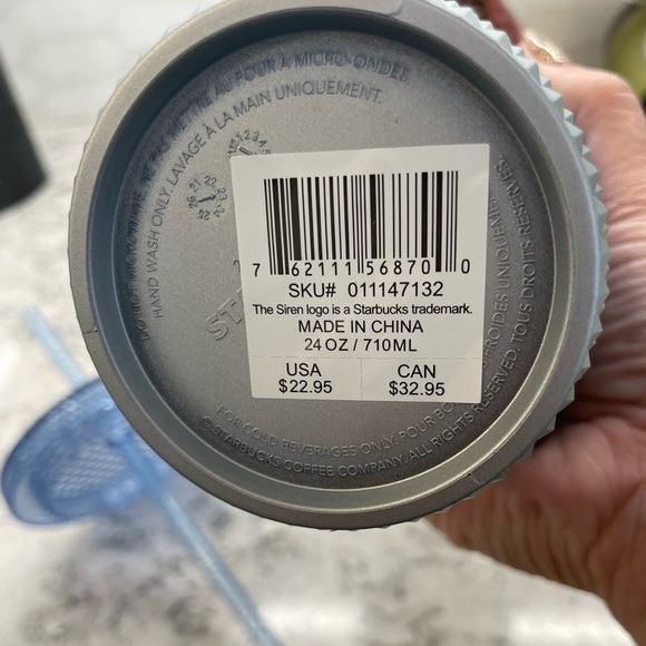 Starbucks 2023 Blue Silver Icicle Ombre Bling Studded Venti Tumbler. NWT. - Picture 8 of 8